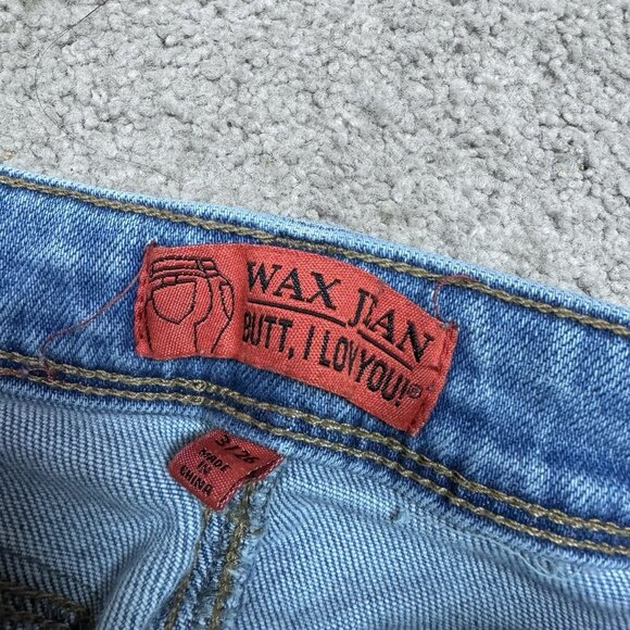 Wax Jean Skinny Jeans Women’s Blue Distressed Pockets Size 3 - Picture 11 of 12